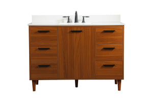 Elegant Lighting - VF47048MTK-BS - Vanity Sink Set - Baldwin - Teak