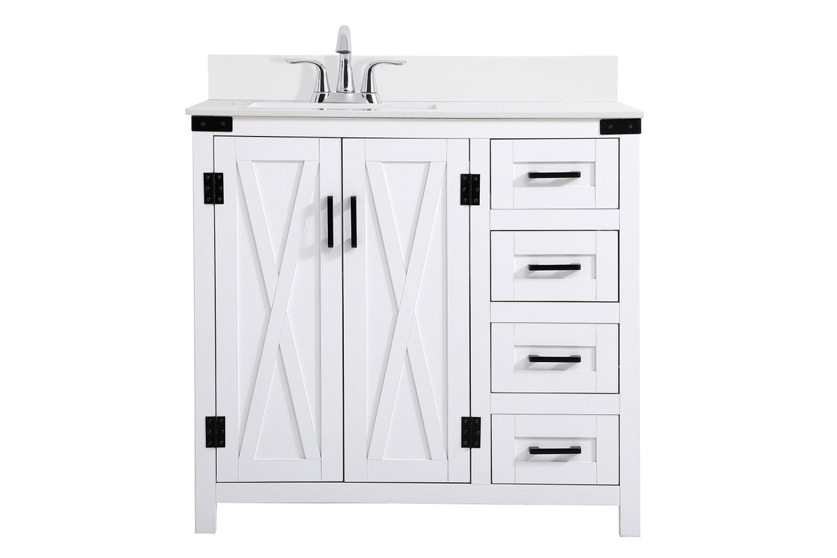 Elegant Lighting - VF90236WH-BS - Bathroom Vanity Set - Grant - White