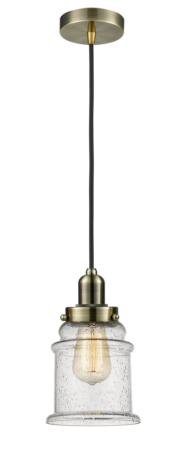 Innovations - 100AB-10BK-0H-AB-G184 - One Light Mini Pendant - Whitney - Antique Brass