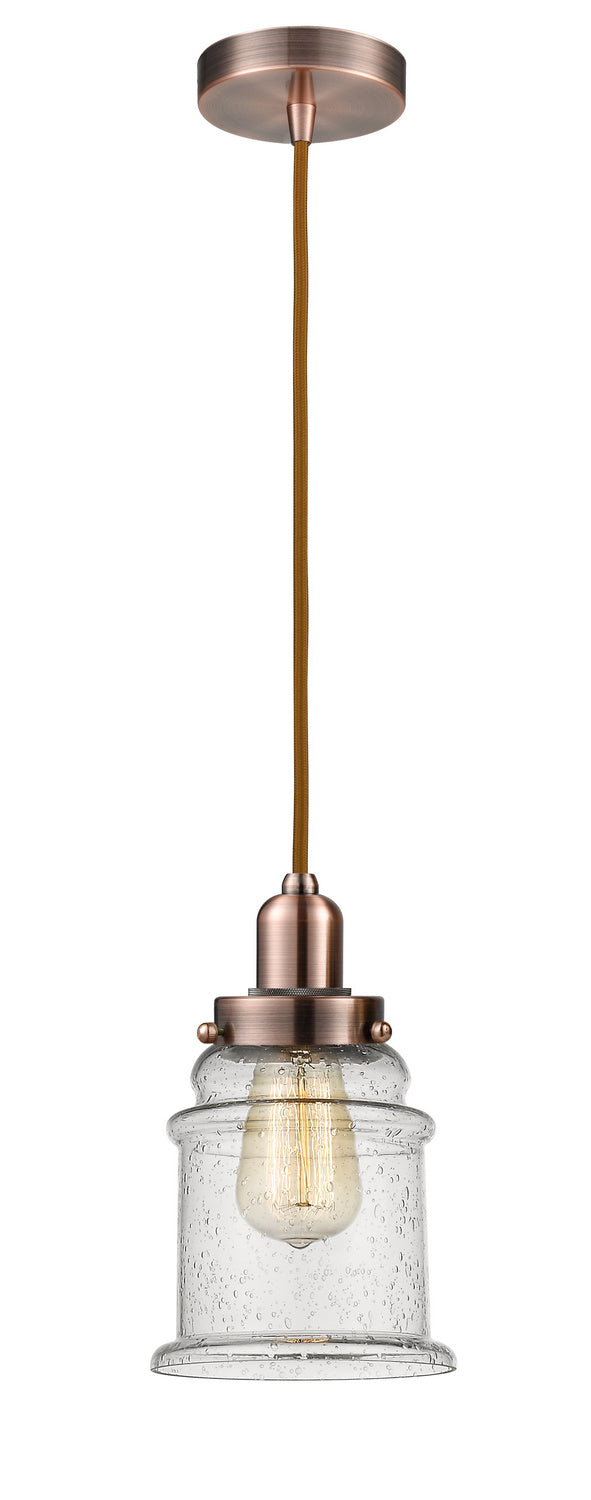 Innovations - 100AC-10CR-0H-AC-G184 - One Light Mini Pendant - Whitney - Antique Copper