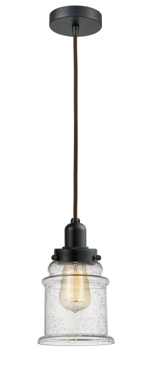 Innovations - 100BK-10BR-0H-BK-G184 - One Light Mini Pendant - Whitney - Matte Black