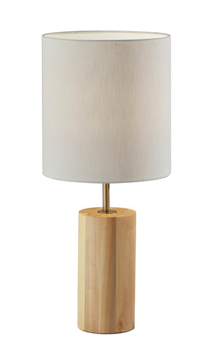 Adesso Home - 1507-12 - Table Lamp - Dean - Natural Oak Wood W. Antique Brass Accent