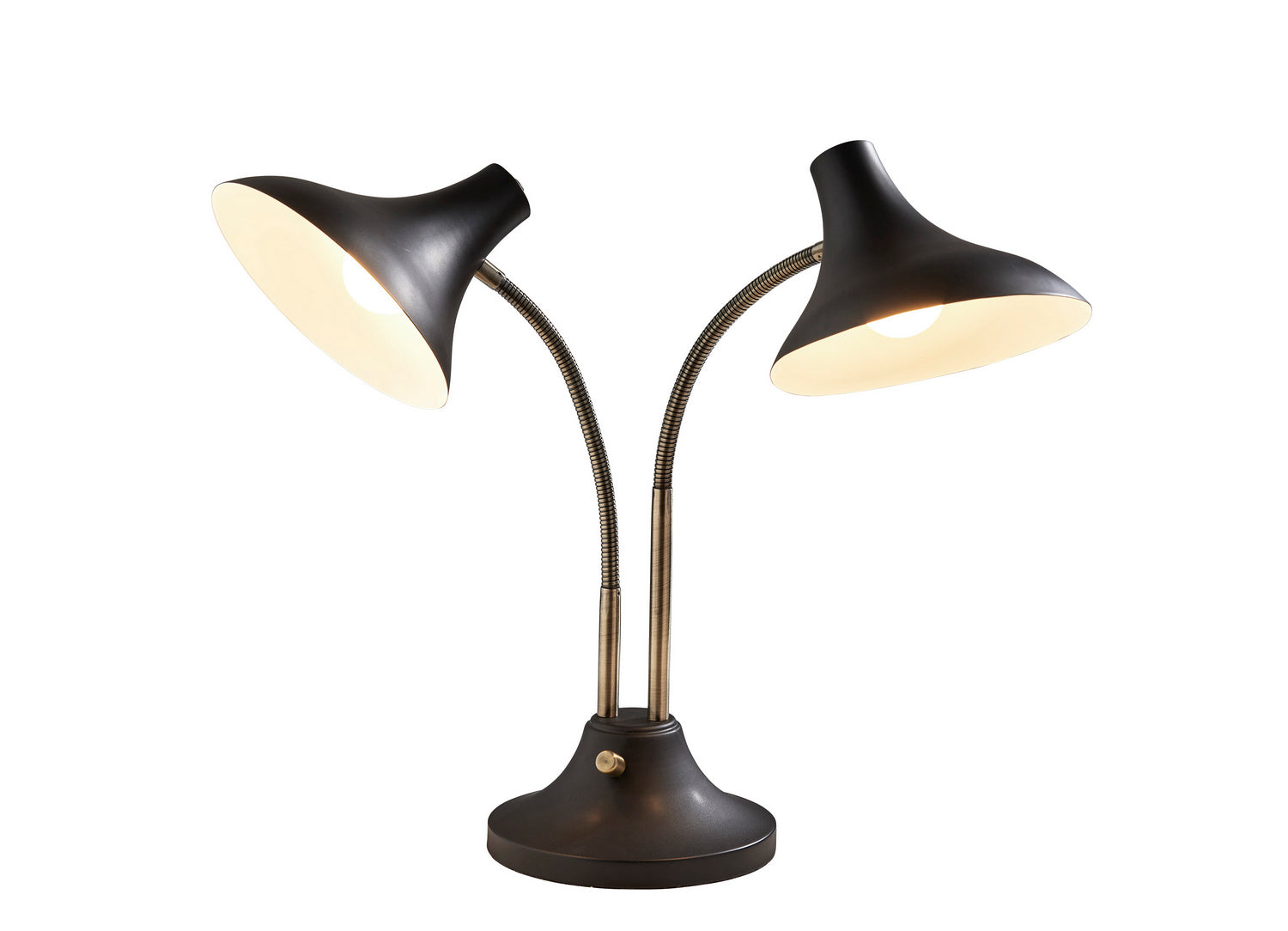 Adesso Home - 3371-01 - Two Light Desk Lamp - Ascot - Black & Antique Brass