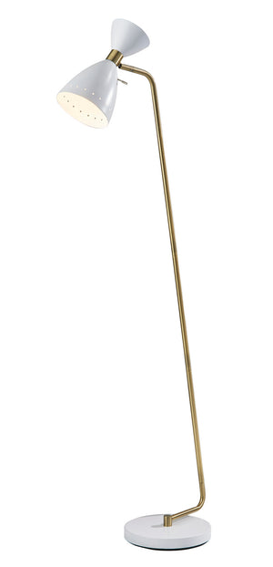 Adesso Home - 4283-02 - Floor Lamp - Oscar - White W. Antique Brass