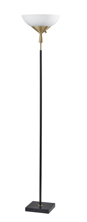 Adesso Home - 5007-01 - Two Light Torchiere - Noah - Black W. Antique Brass