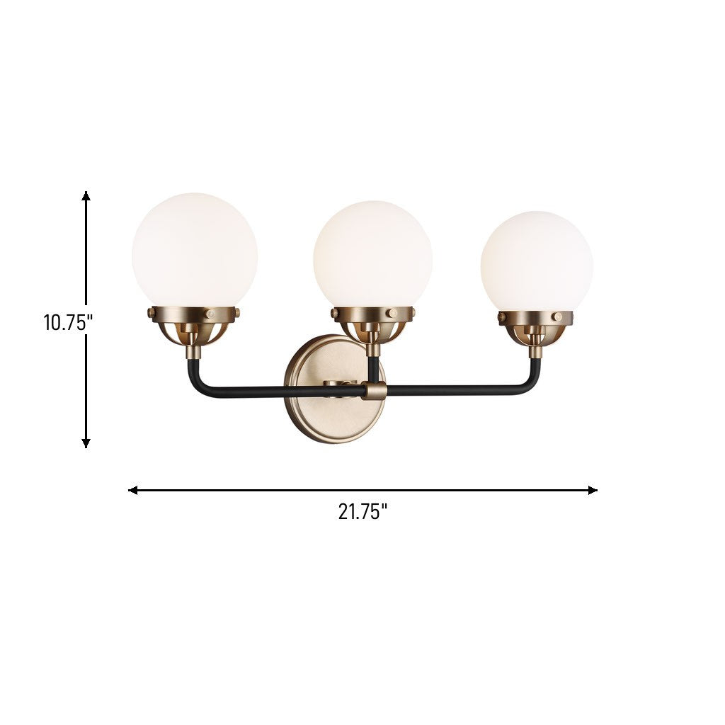 Visual Comfort Studio - 4487903-848 - Three Light Wall / Bath - Cafe - Satin Brass