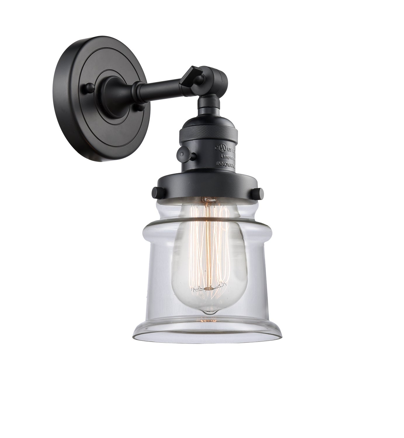 Innovations - 203SW-BK-G182S - One Light Wall Sconce - Franklin Restoration - Matte Black