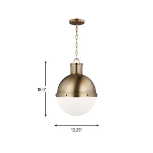 Visual Comfort Studio - 6577101-848 - One Light Pendant - Hanks - Satin Brass