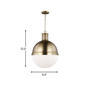 Visual Comfort Studio - 6677101-848 - One Light Pendant - Hanks - Satin Brass