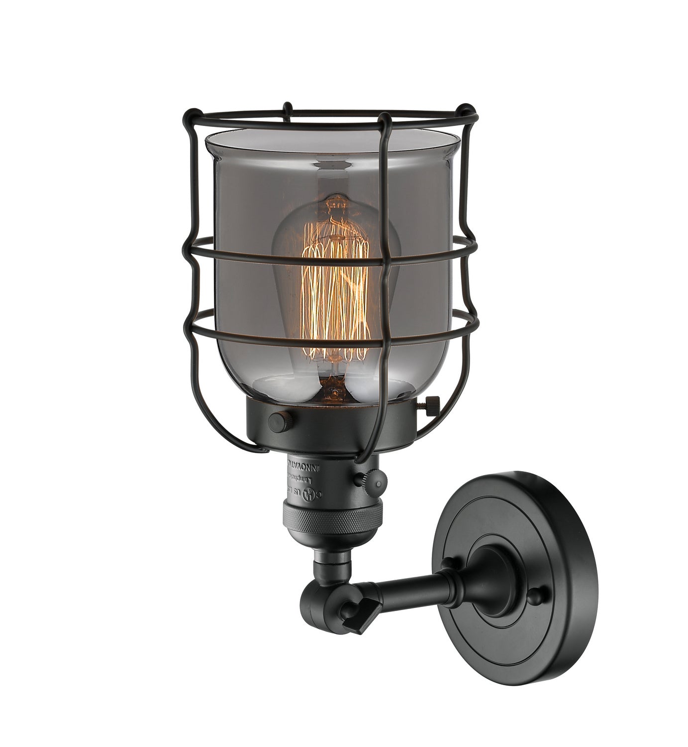 Innovations - 203SW-BK-G53-CE - One Light Wall Sconce - Franklin Restoration - Matte Black