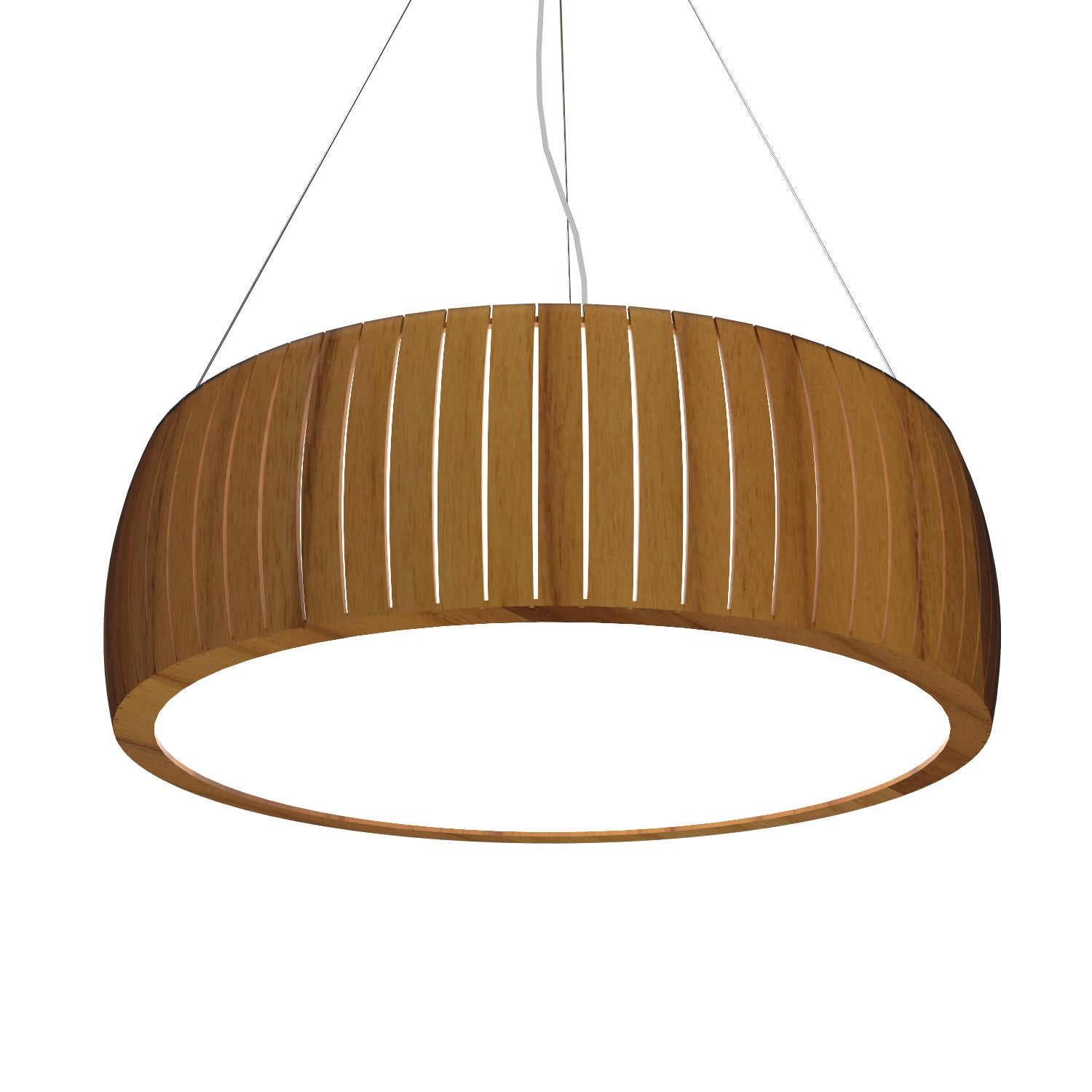 Accord Lighting - 1110.12 - Three Light Pendant - Barrel - Teak