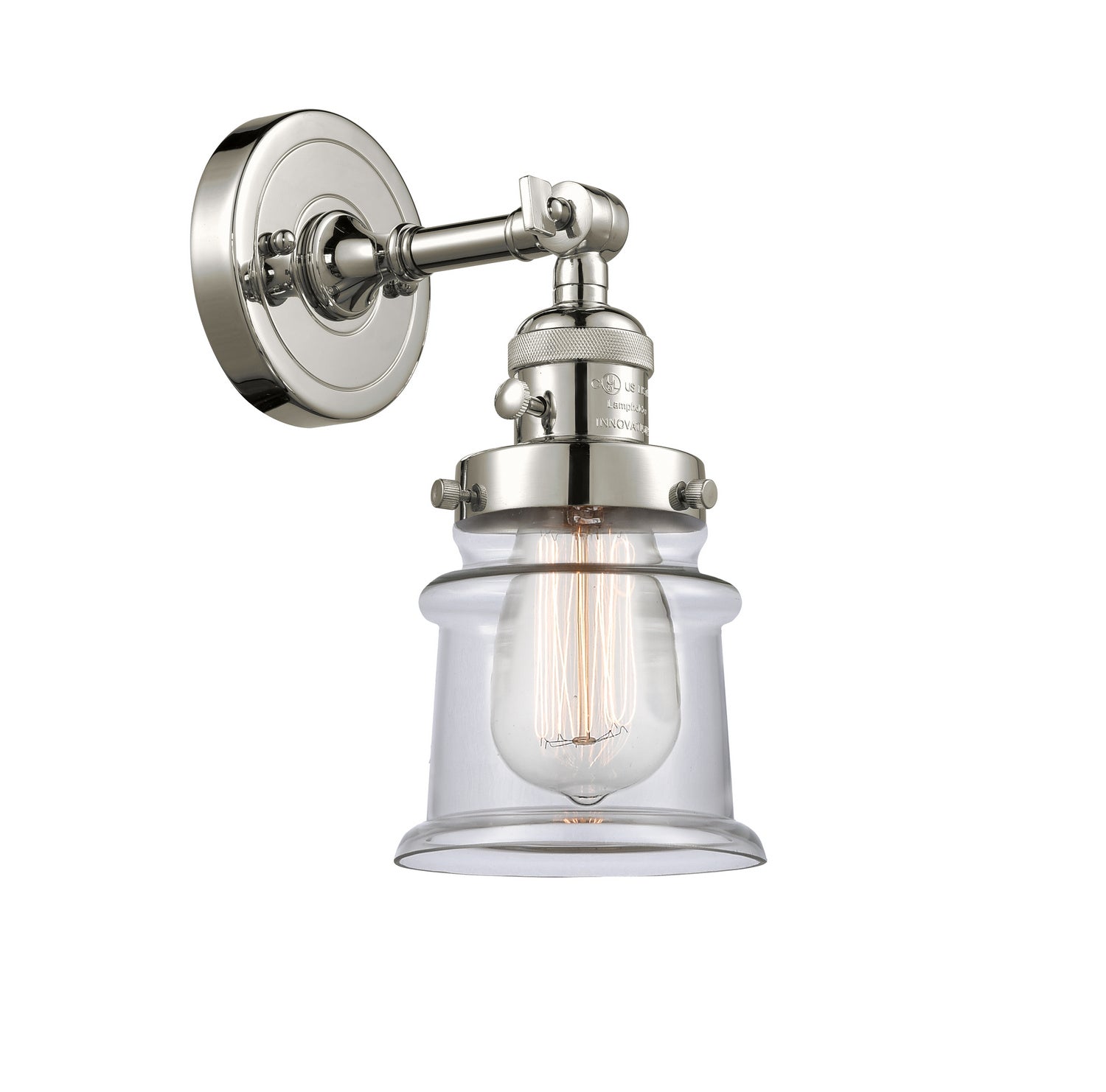 Innovations - 203SW-PN-G182S - One Light Wall Sconce - Franklin Restoration - Polished Nickel