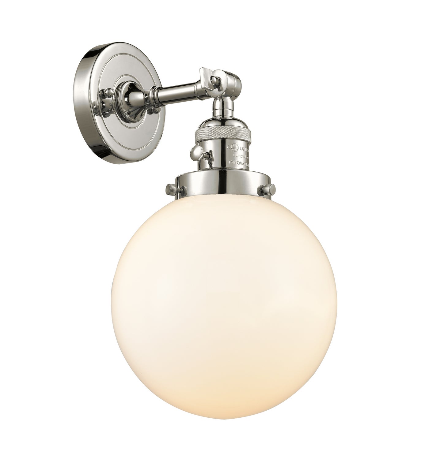 Innovations - 203SW-PN-G201-8 - One Light Wall Sconce - Franklin Restoration - Polished Nickel