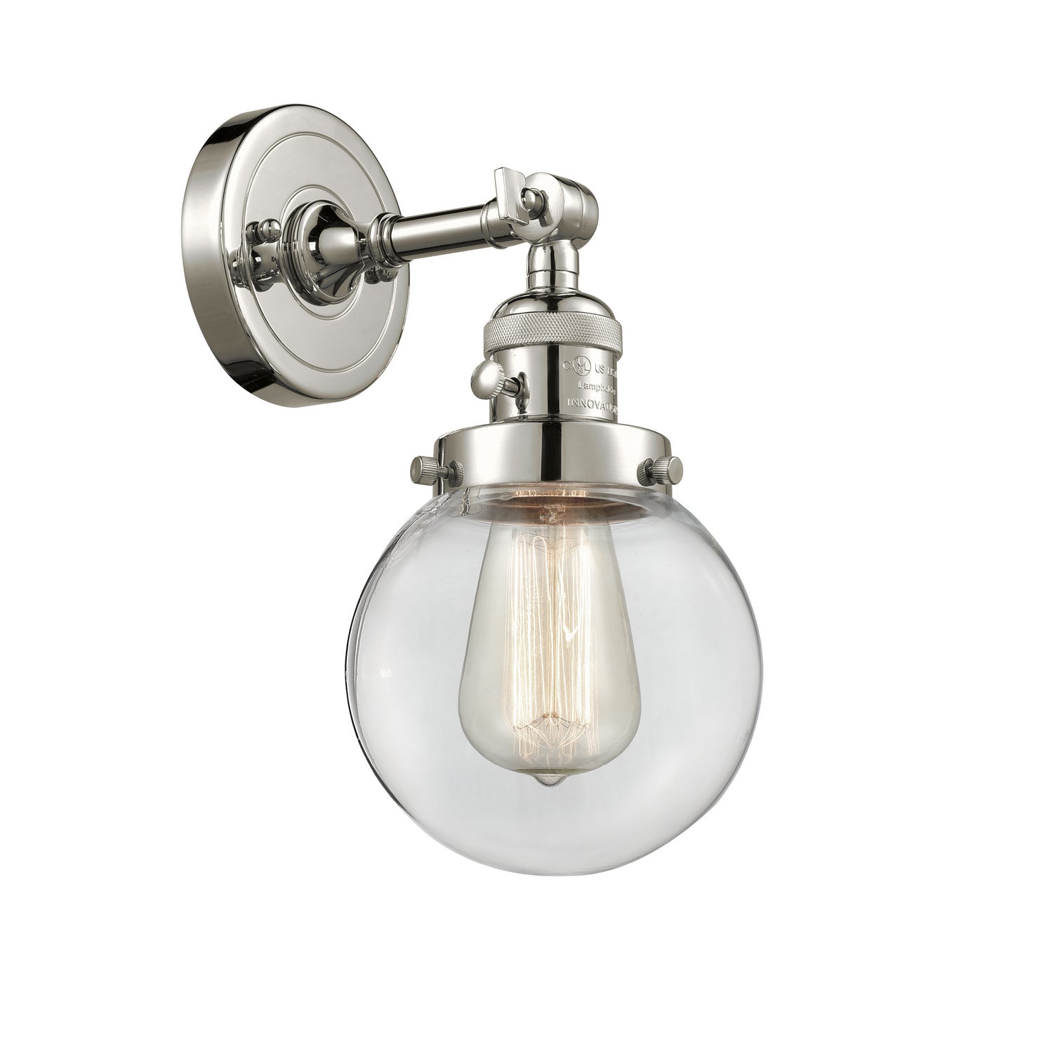 Innovations - 203SW-PN-G202-6 - One Light Wall Sconce - Franklin Restoration - Polished Nickel