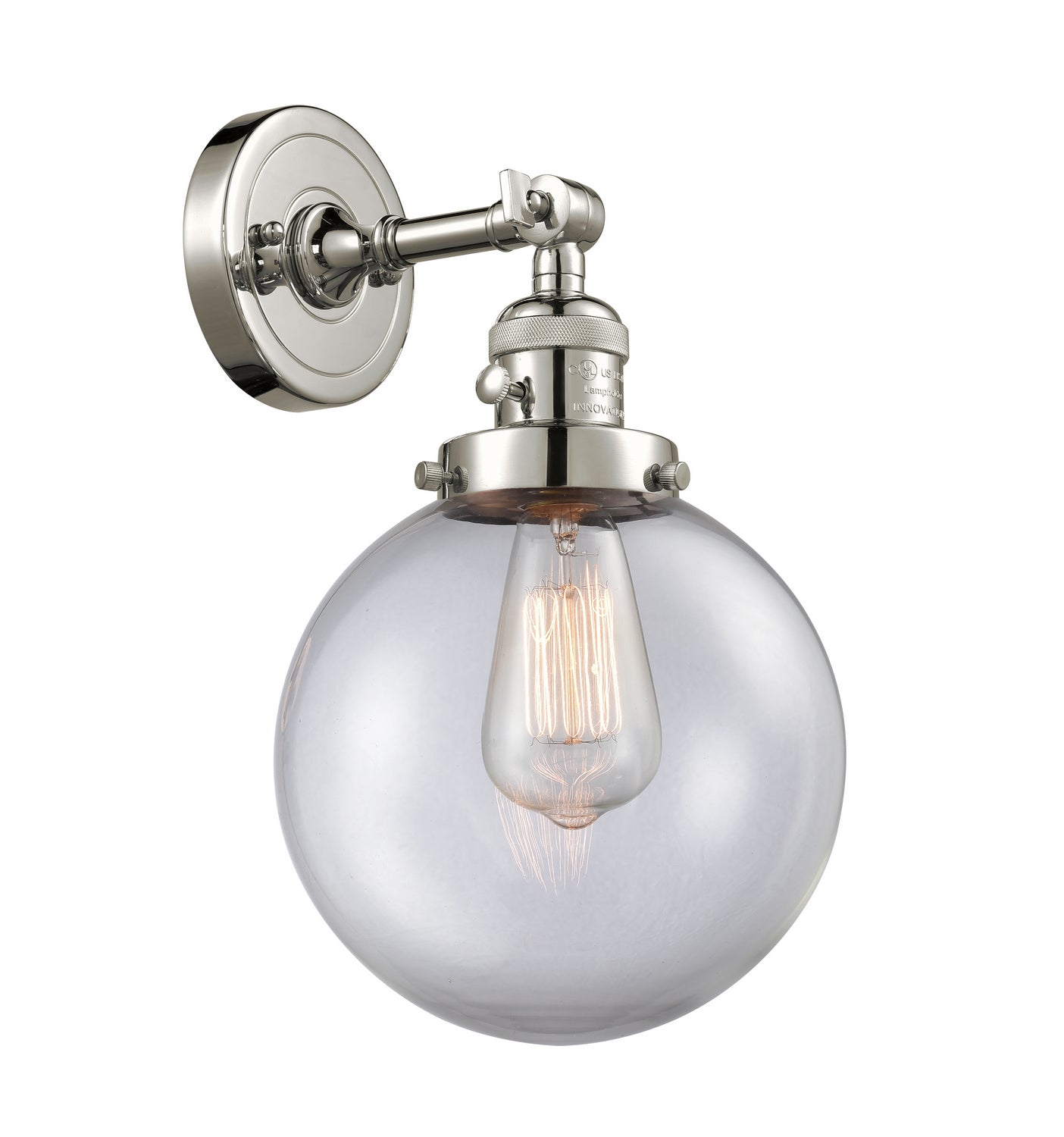 Innovations - 203SW-PN-G202-8 - One Light Wall Sconce - Franklin Restoration - Polished Nickel