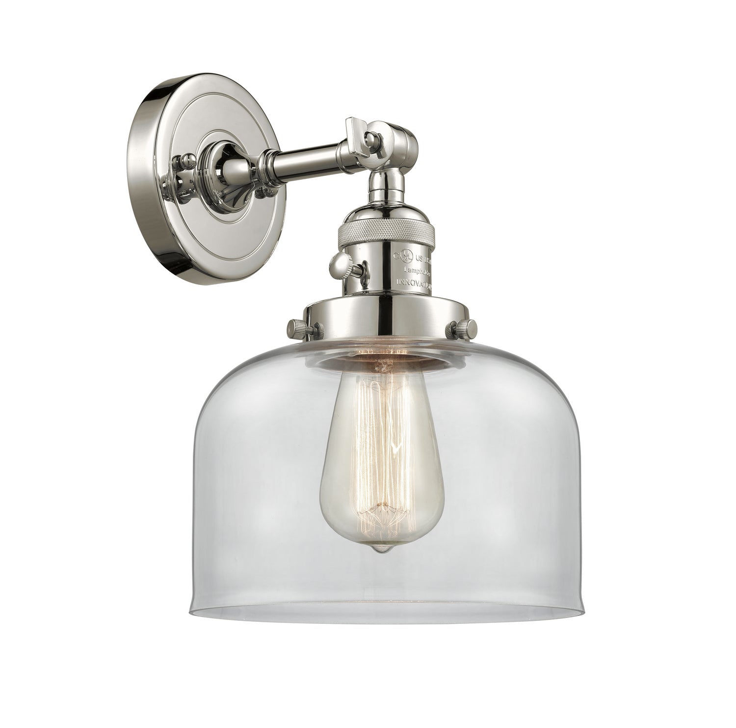 Innovations - 203SW-PN-G72 - One Light Wall Sconce - Franklin Restoration - Polished Nickel