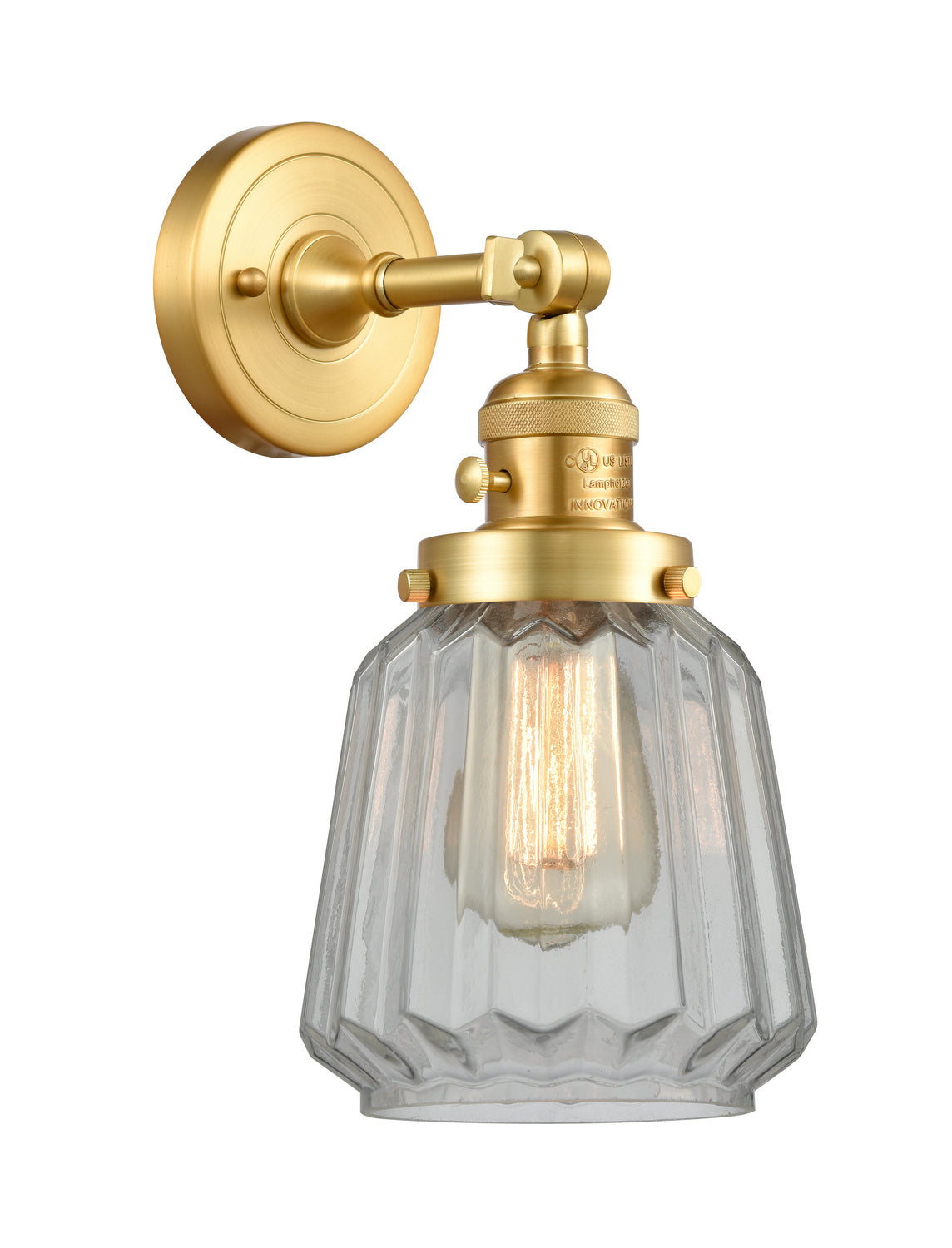 Innovations - 203SW-SG-G142 - One Light Wall Sconce - Franklin Restoration - Satin Gold