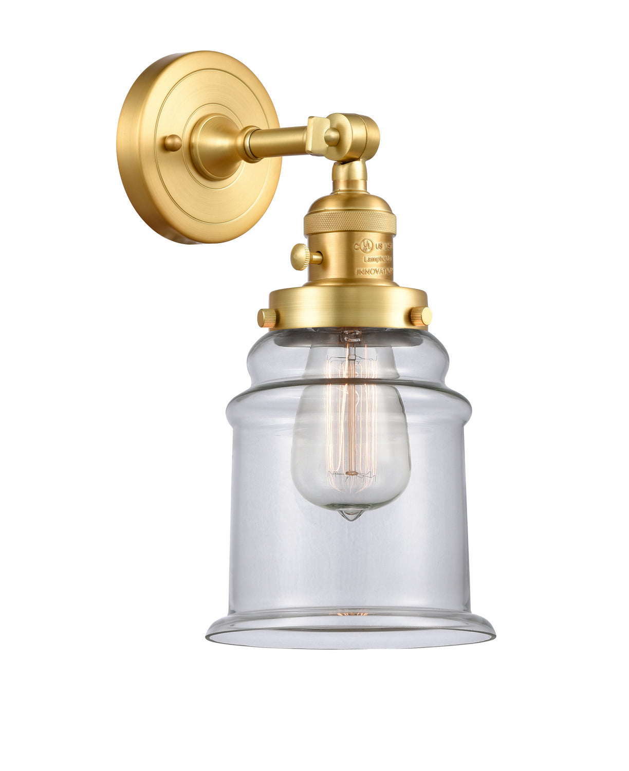 Innovations - 203SW-SG-G182 - One Light Wall Sconce - Franklin Restoration - Satin Gold