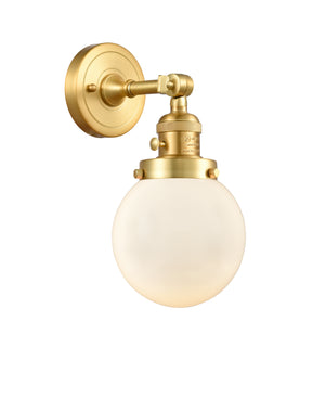 Innovations - 203SW-SG-G201-6 - One Light Wall Sconce - Franklin Restoration - Satin Gold