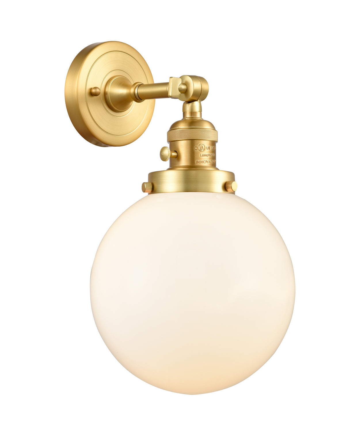 Innovations - 203SW-SG-G201-8 - One Light Wall Sconce - Franklin Restoration - Satin Gold