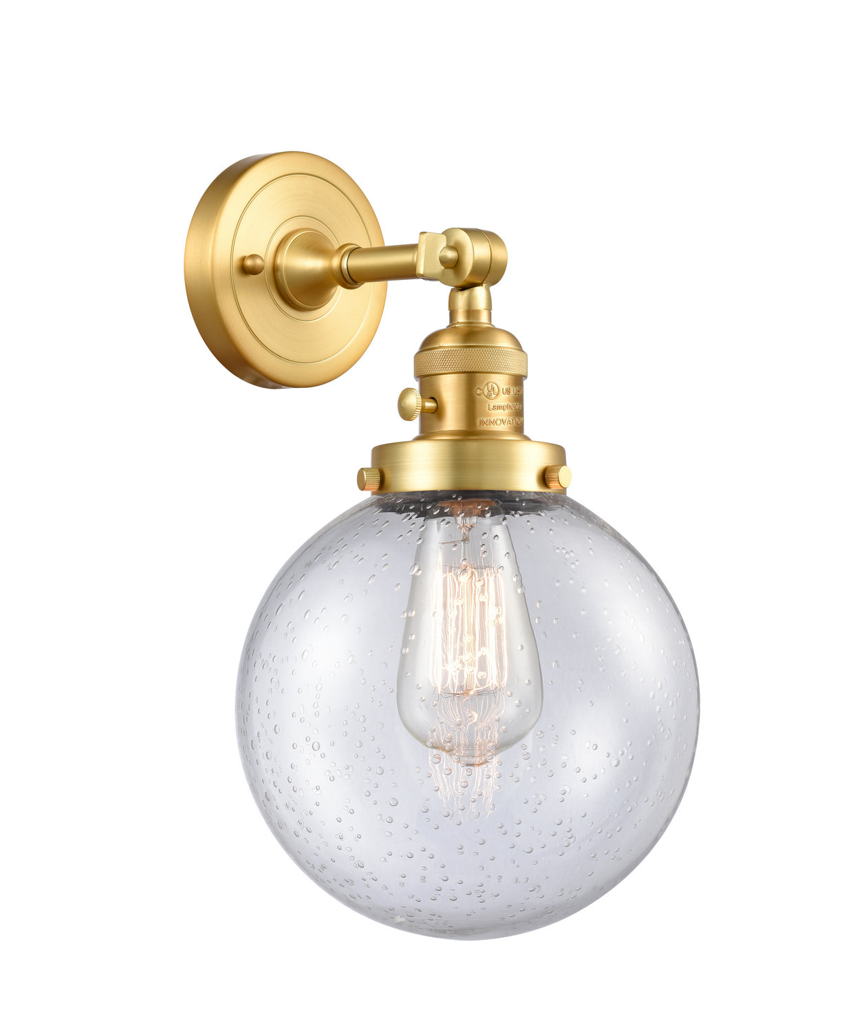 Innovations - 203SW-SG-G204-8 - One Light Wall Sconce - Franklin Restoration - Satin Gold