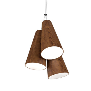 Accord Lighting - 1234.06 - Three Light Pendant - Conical - Imbuia