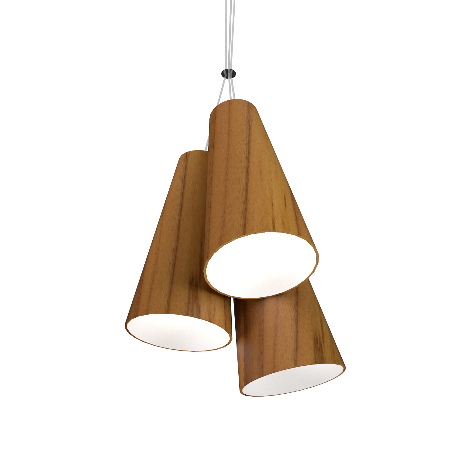 Accord Lighting - 1234.12 - Three Light Pendant - Conical - Teak