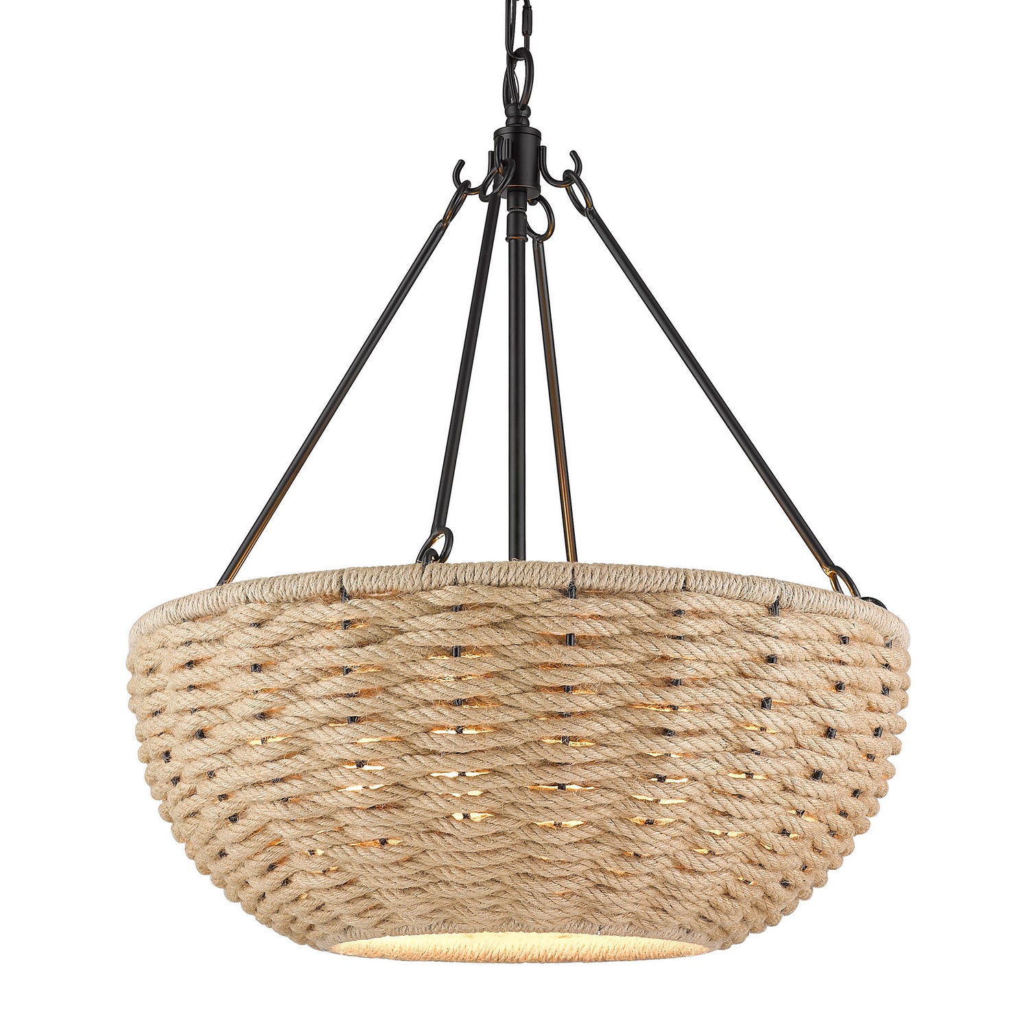 Golden - 1073-4P BLK - Four Light Pendant - Hathaway - Matte Black