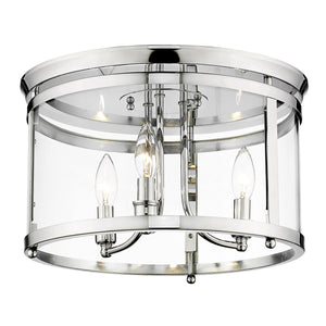 Golden - 1157-FM CH - Three Light Flush Mount - Payton CH - Chrome