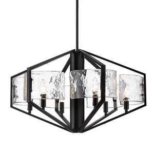 Golden - 3162-6 BLK-HWG - Six Light Chandelier - Varsha - Matte Black