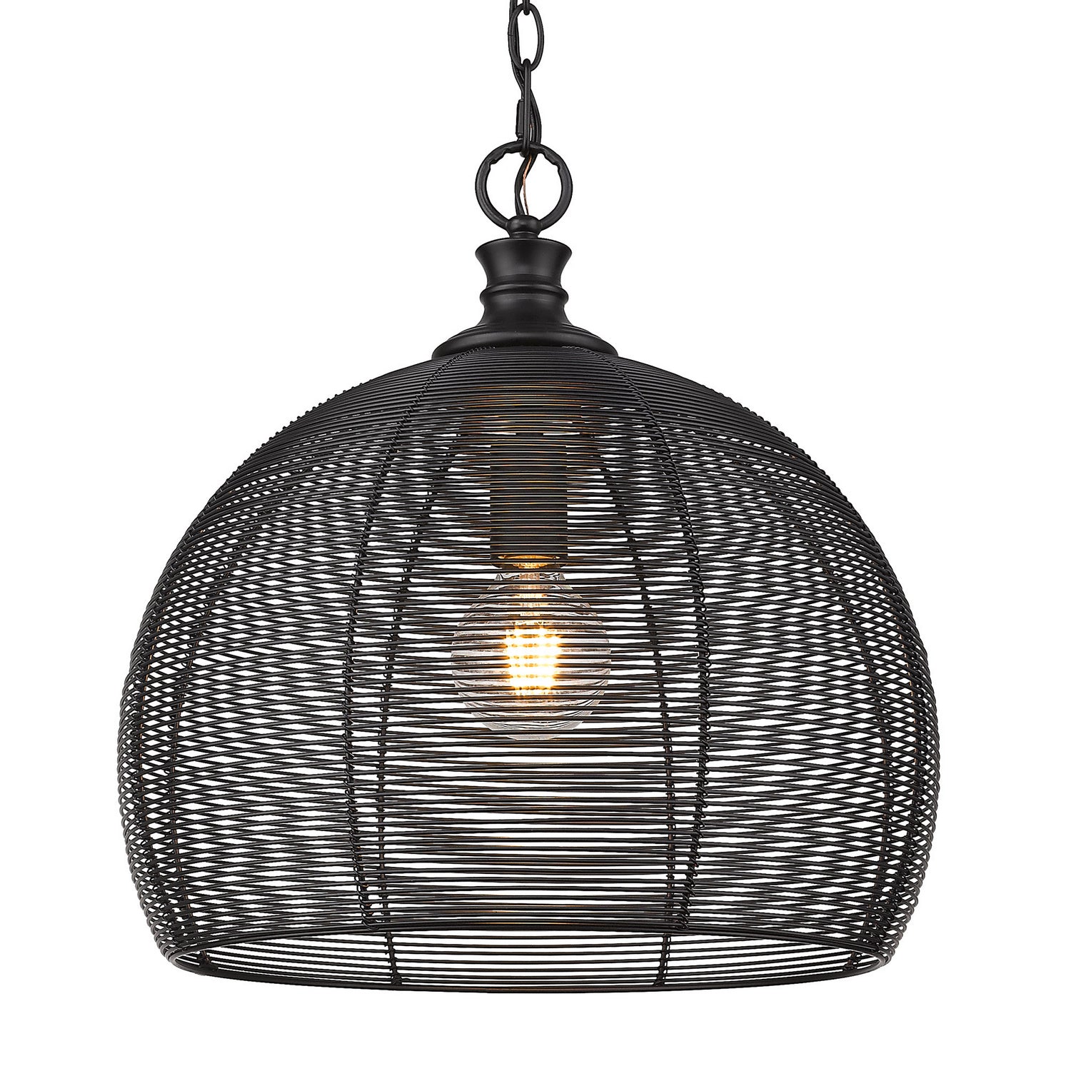 Golden - 6802-M BLK - One Light Pendant - Calypso - Matte Black