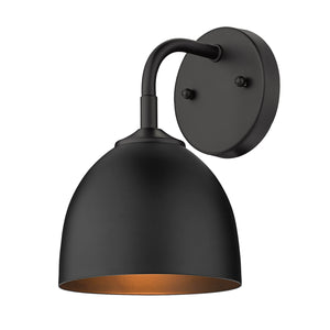 Golden - 6956-1W BLK-BLK - One Light Wall Sconce - Zoey BLK - Matte Black