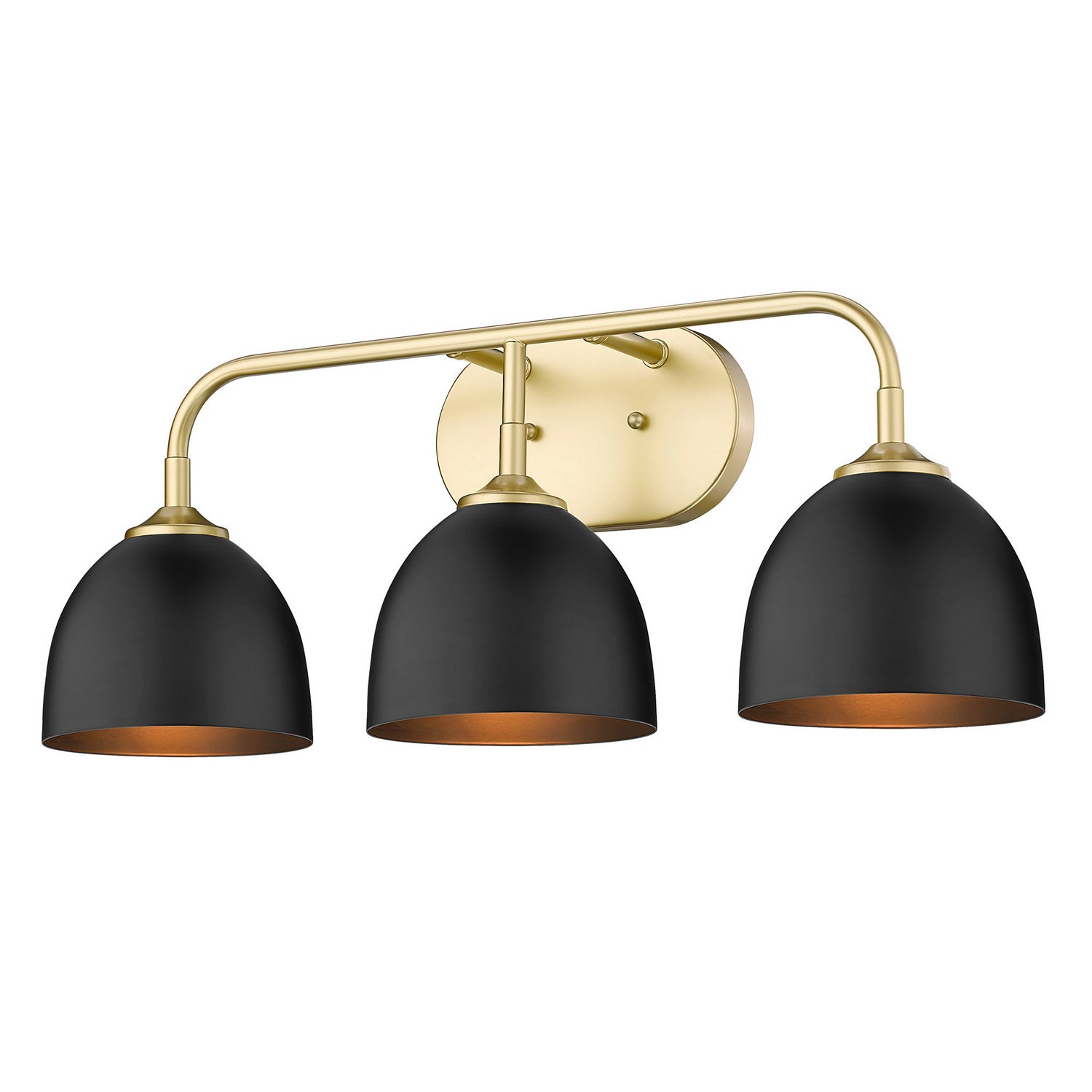 Golden - 6956-BA3 OG-BLK - Three Light Bath Vanity - Zoey OG - Olympic Gold