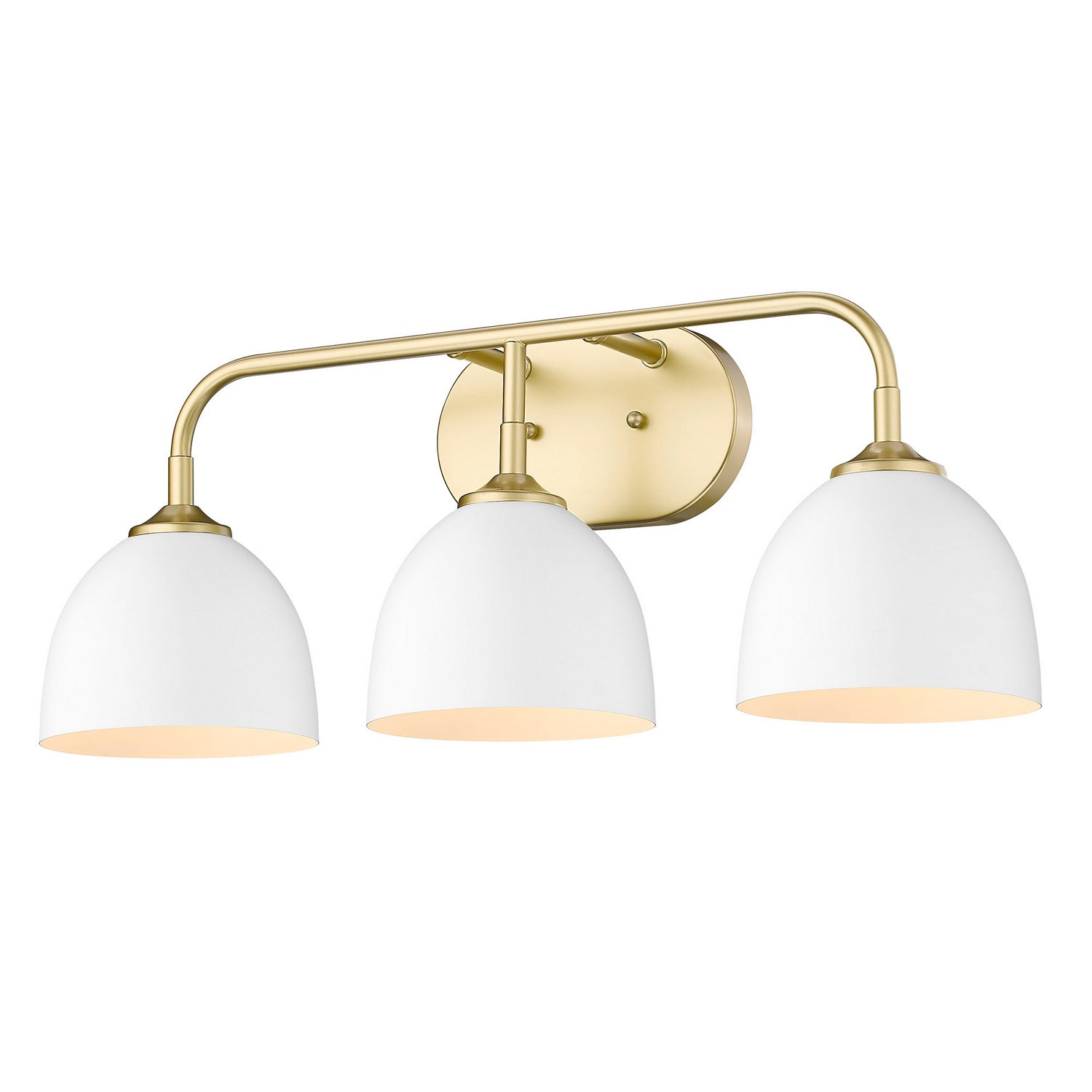 Golden - 6956-BA3 OG-WHT - Three Light Bath Vanity - Zoey OG - Olympic Gold