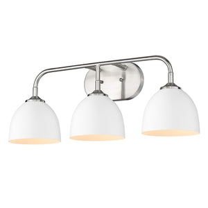 Golden - 6956-BA3 PW-WHT - Three Light Bath Vanity - Zoey PW - Pewter