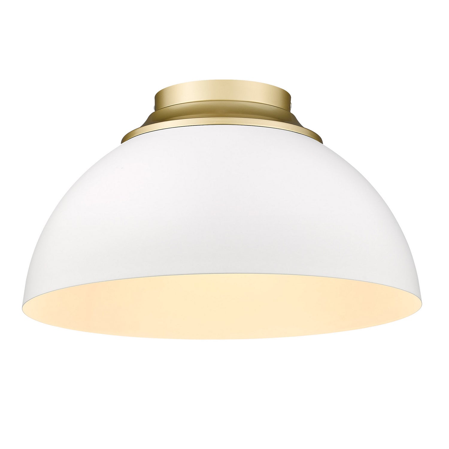 Golden - 6956-FM OG-WHT - Three Light Flush Mount - Zoey OG - Olympic Gold