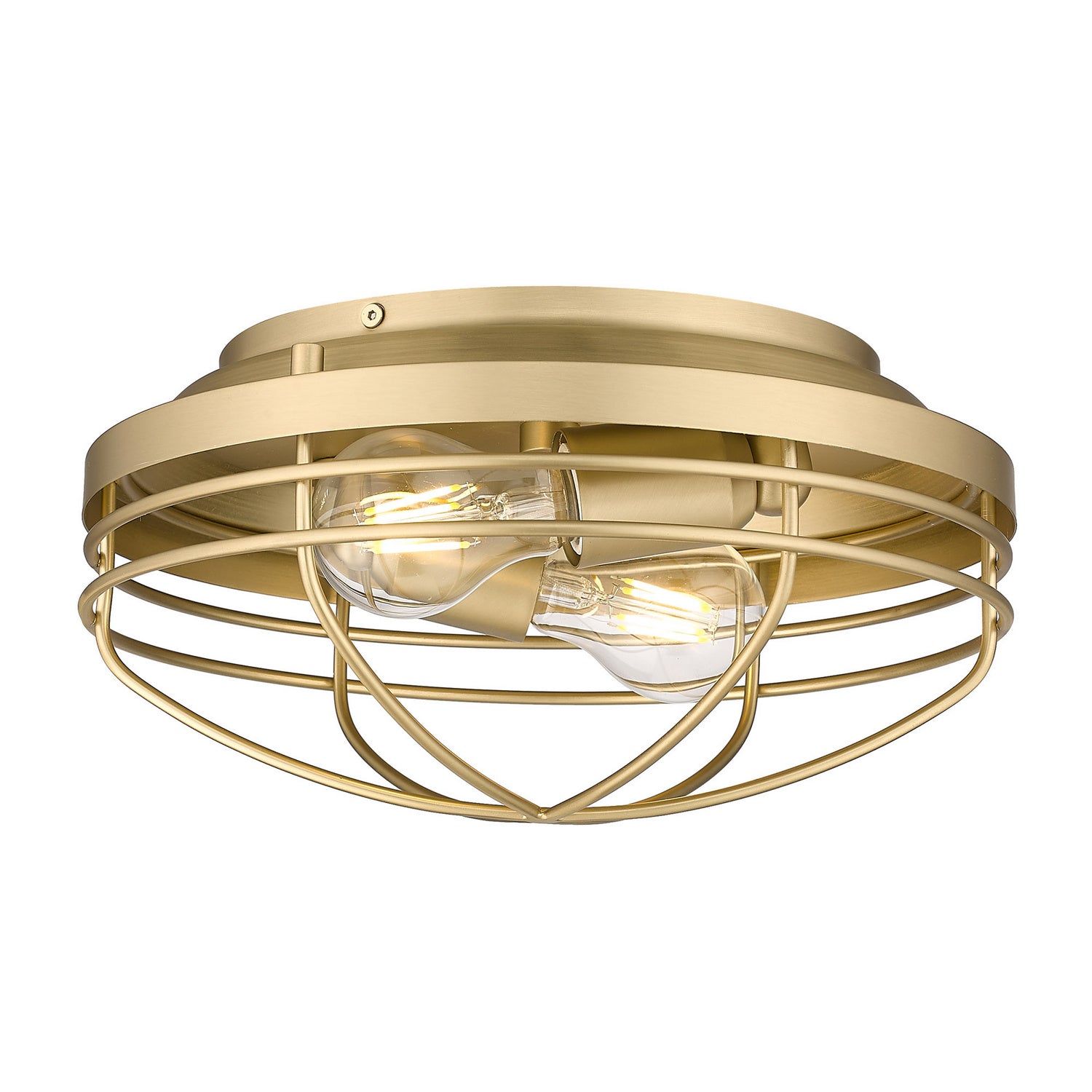 Golden - 9808-FM BCB - Two Light Flush Mount - Seaport BCB - Brushed Champagne Bronze