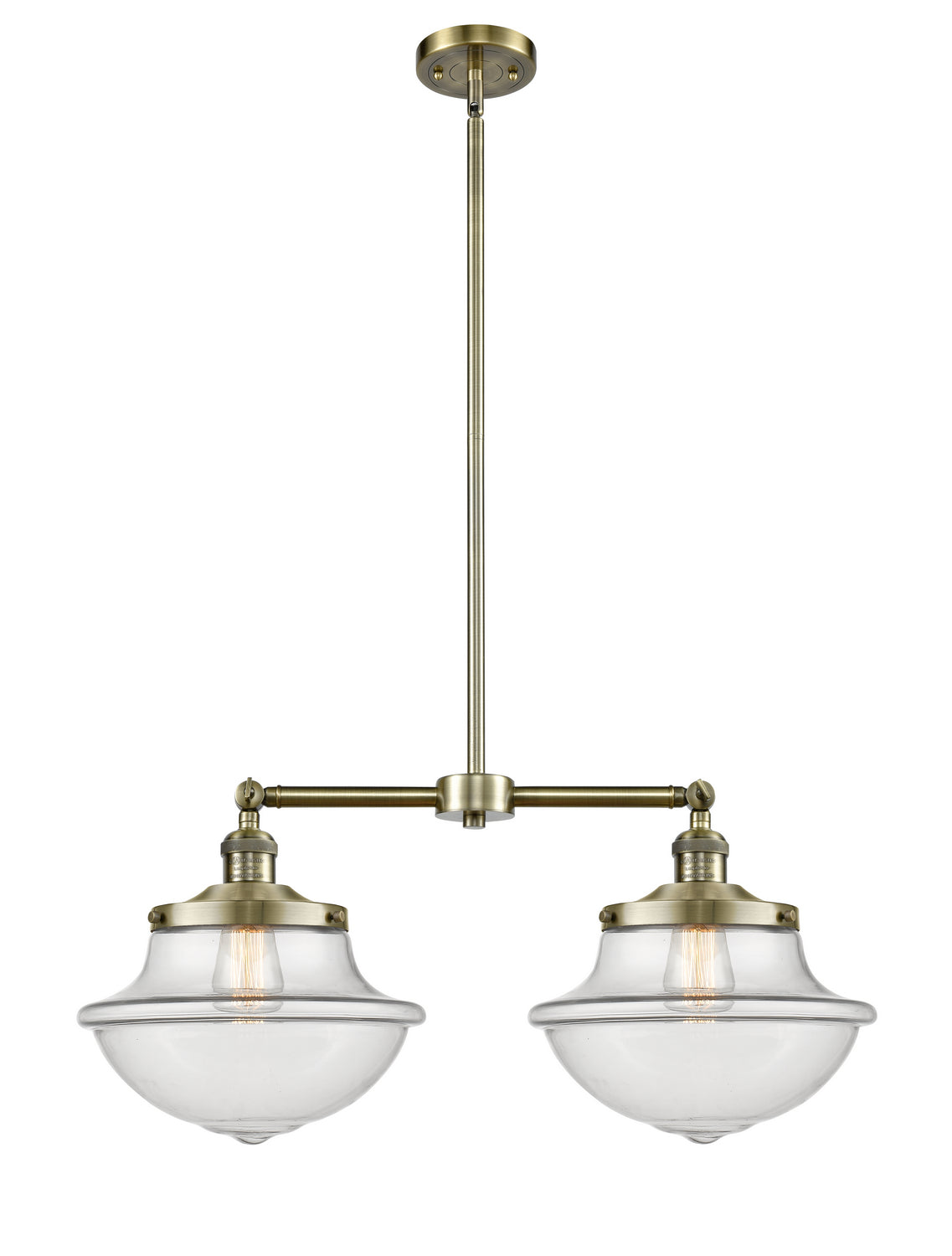 Innovations - 209-AB-G542 - Two Light Island Pendant - Franklin Restoration - Antique Brass