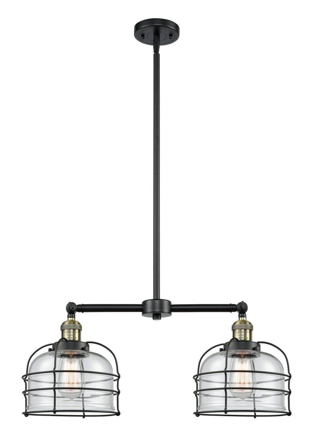 Innovations - 209-BAB-G72-CE - Two Light Island Pendant - Franklin Restoration - Black Antique Brass