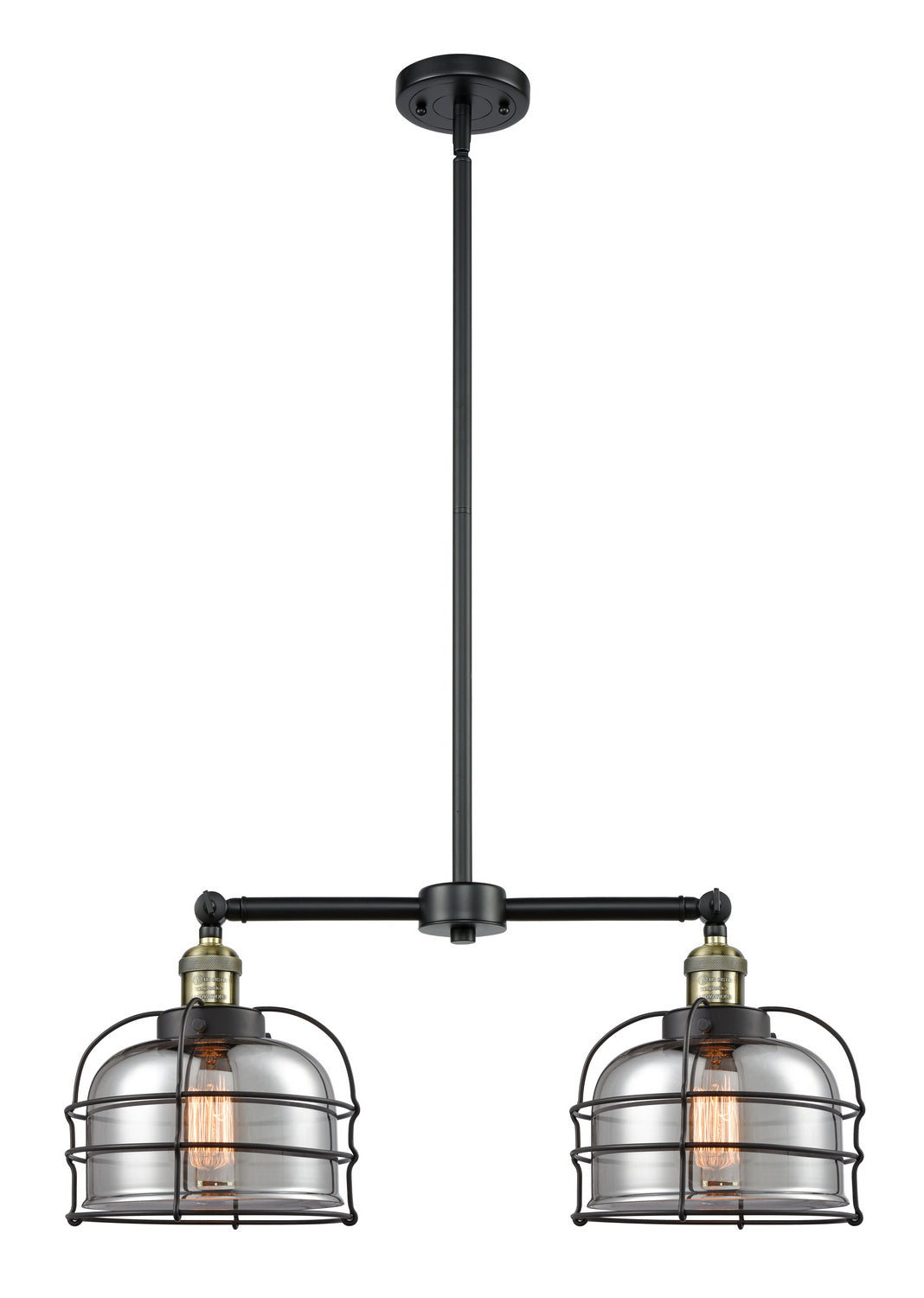 Innovations - 209-BAB-G73-CE - Two Light Island Pendant - Franklin Restoration - Black Antique Brass