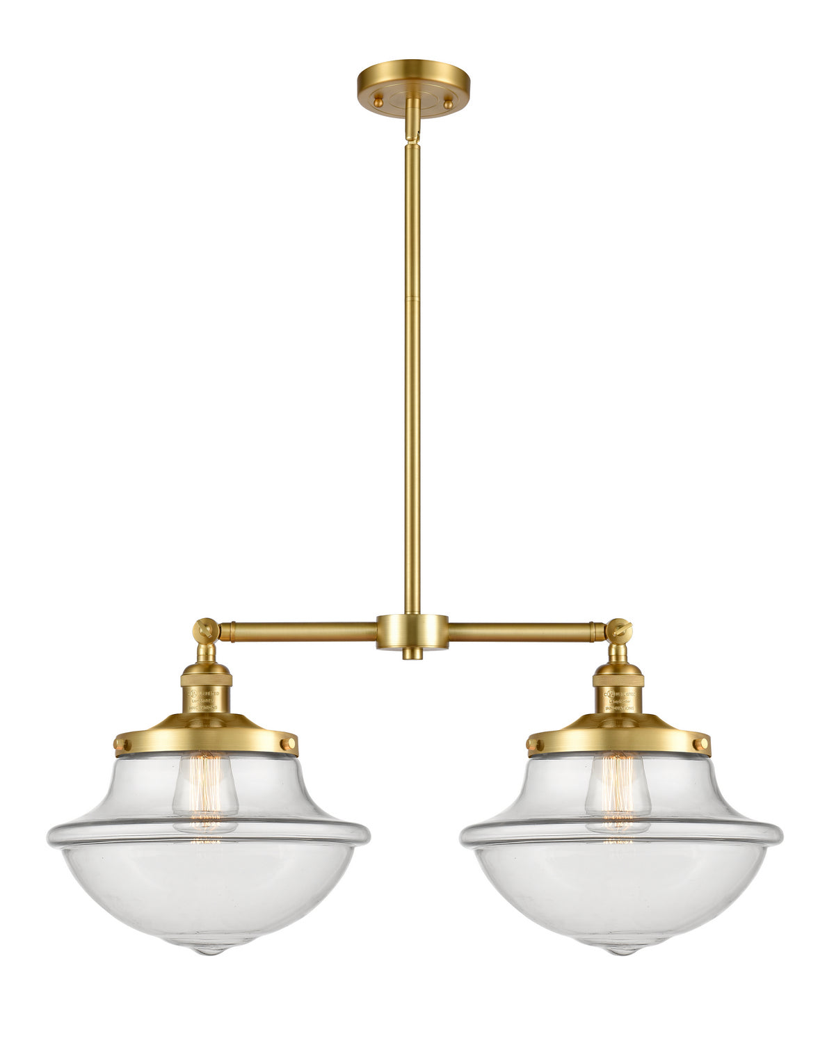 Innovations - 209-SG-G542 - Two Light Island Pendant - Franklin Restoration - Satin Gold