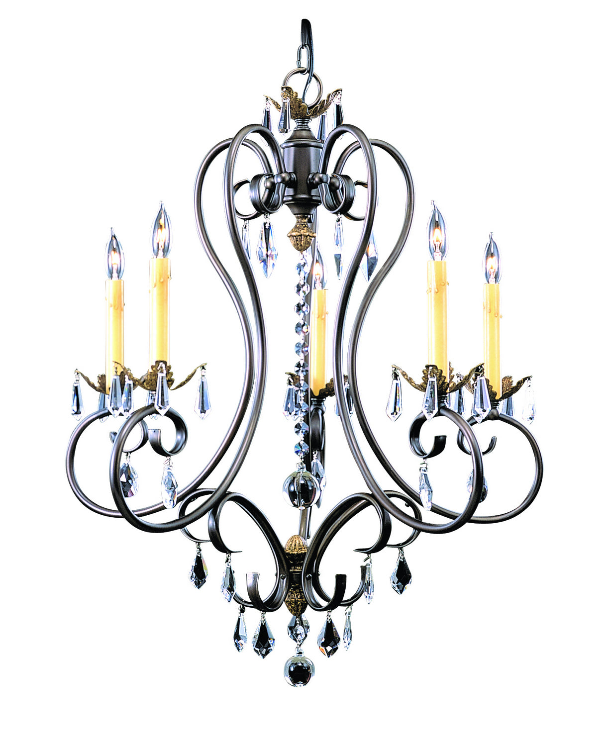 Framburg - 9905 MB - Five Light Chandelier - Liebestraum - Mahogany Bronze