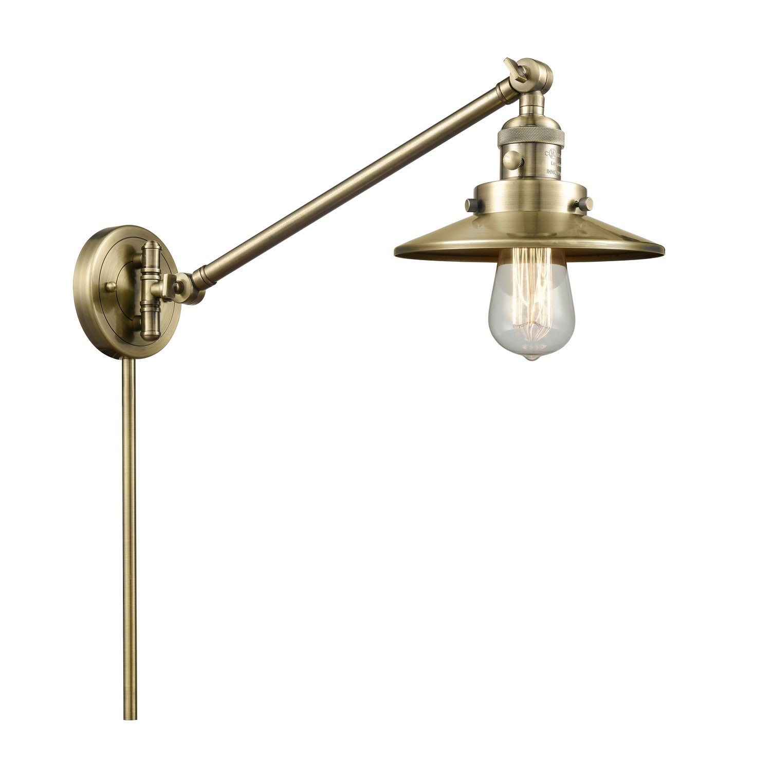 Innovations - 237-AB-M4-AB-LED - LED Swing Arm Lamp - Franklin Restoration - Antique Brass