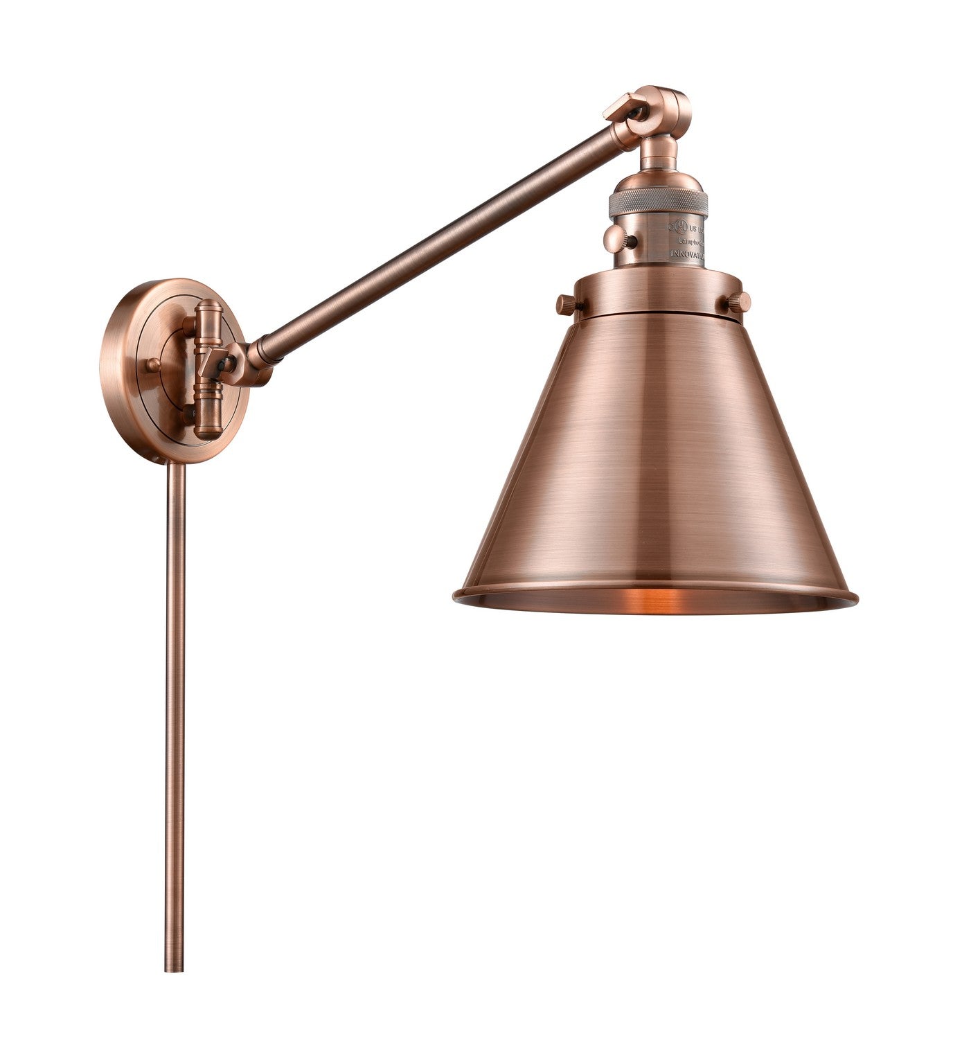 Innovations - 237-AC-M13-AC-LED - LED Swing Arm Lamp - Franklin Restoration - Antique Copper