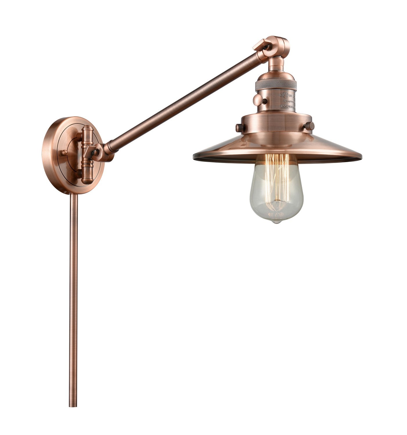 Innovations - 237-AC-M3-AC-LED - LED Swing Arm Lamp - Franklin Restoration - Antique Copper