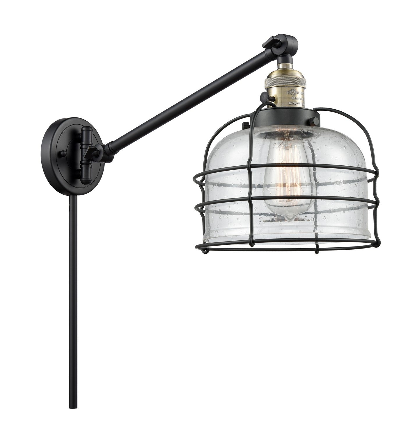 Innovations - 237-BAB-G74-CE-LED - LED Swing Arm Lamp - Franklin Restoration - Black Antique Brass