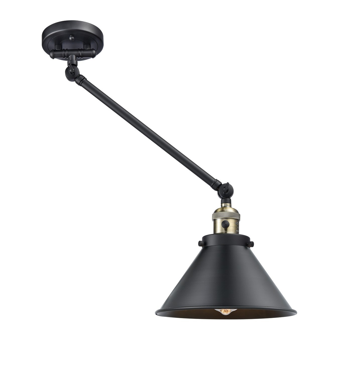 Innovations - 237-BAB-M10-BK-LED - LED Swing Arm Lamp - Franklin Restoration - Black Antique Brass