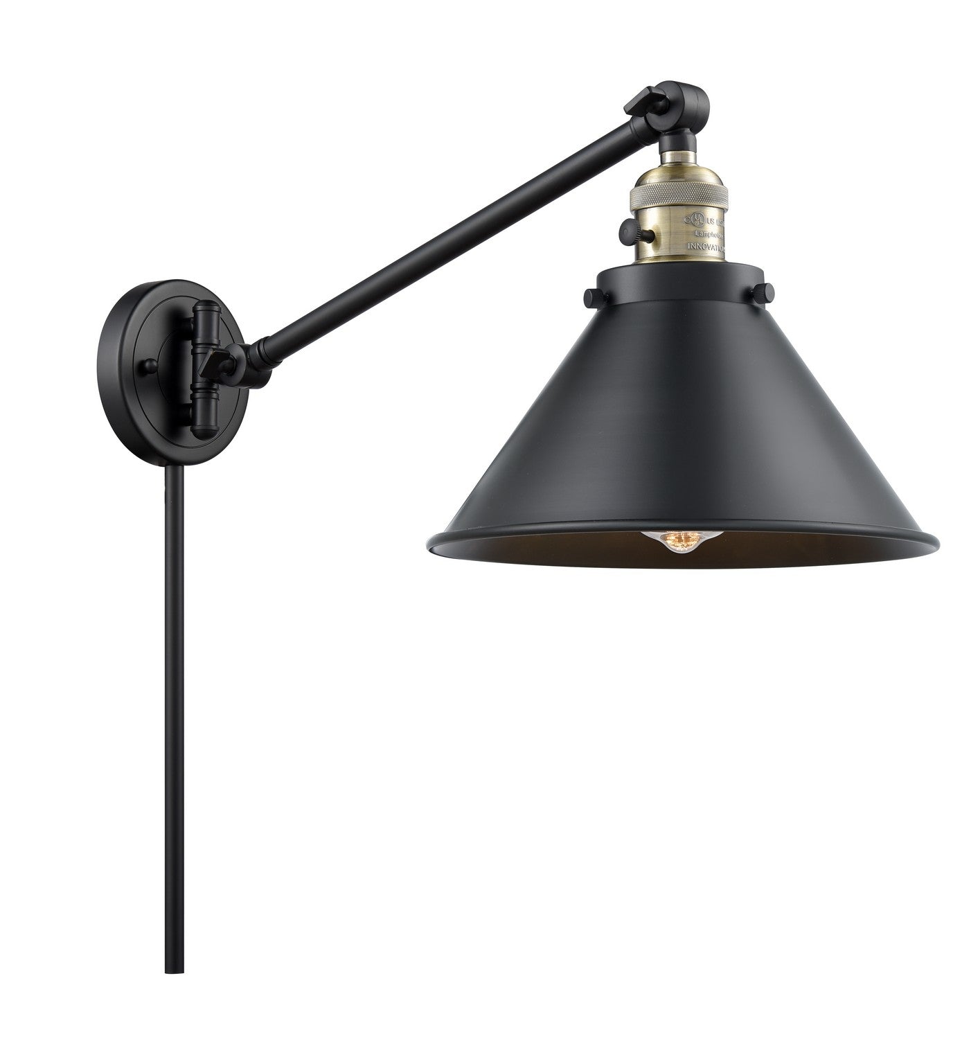 Innovations - 237-BAB-M10-BK-LED - LED Swing Arm Lamp - Franklin Restoration - Black Antique Brass