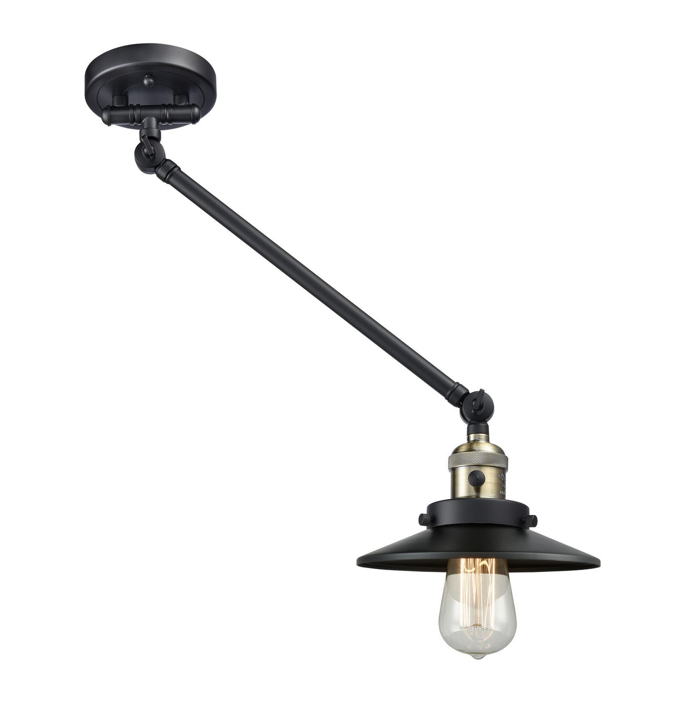 Innovations - 237-BAB-M6-BK-LED - LED Swing Arm Lamp - Franklin Restoration - Black Antique Brass