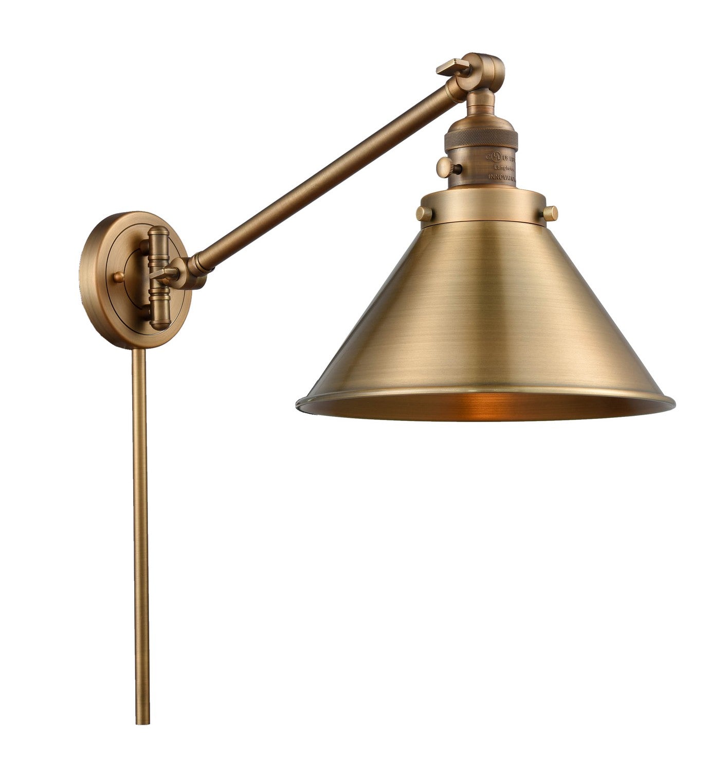 Innovations - 237-BB-M10-BB-LED - LED Swing Arm Lamp - Franklin Restoration - Brushed Brass